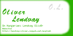 oliver lendvay business card